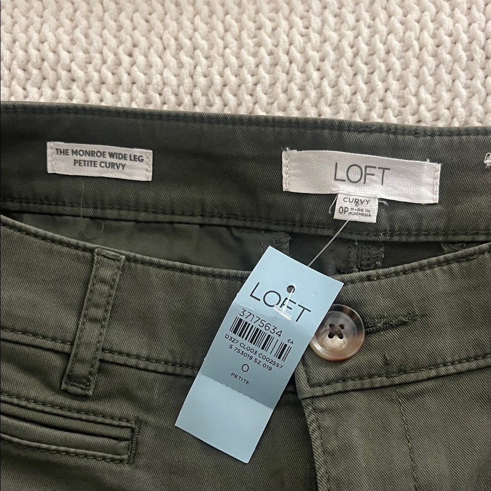 LOFT Monroe Wide Leg Pant - OLIVE GREEN - Picture 6 of 6